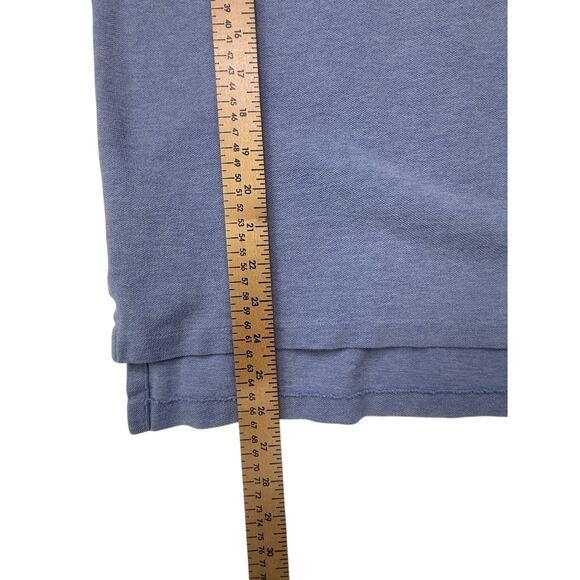 VTG Polo Ralph Lauren Blue Cotton Knit Polo Shirt Yellow Logo Men’s Size Small - Picture 7 of 10